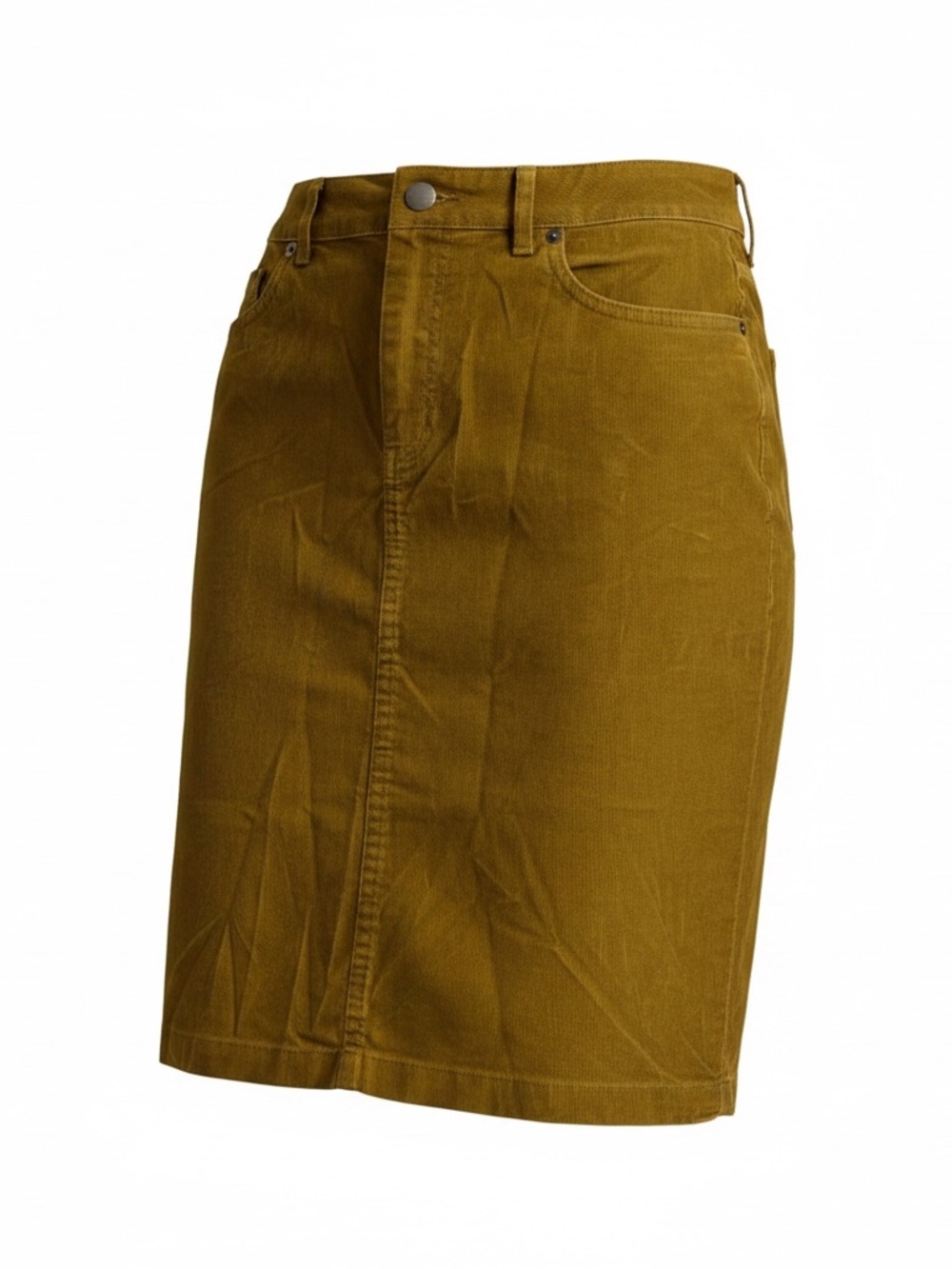 L.L. Bean Mustard Corduroy Pencil Skirt